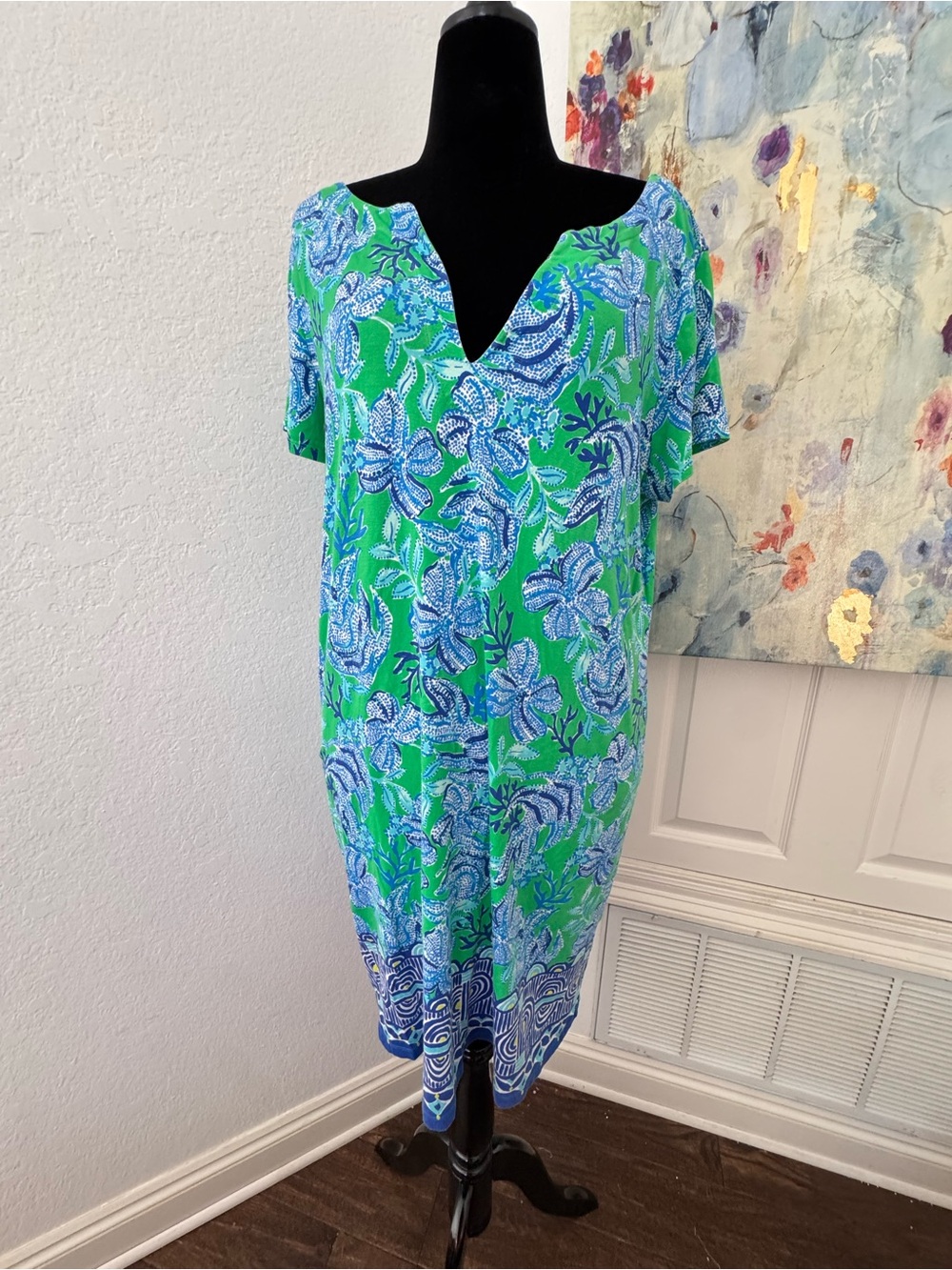 Lilly Pulitzer Sz XXL UPF 50+ Sophiletta Dress Cabana Green Keepin It Reel